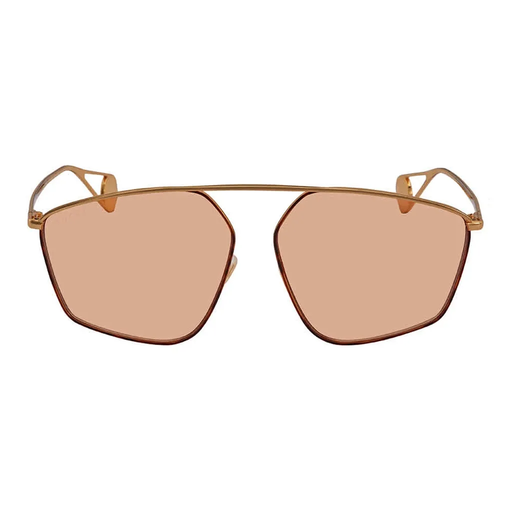 GUCCI Metal Aviator Sunglasses Women's Gold