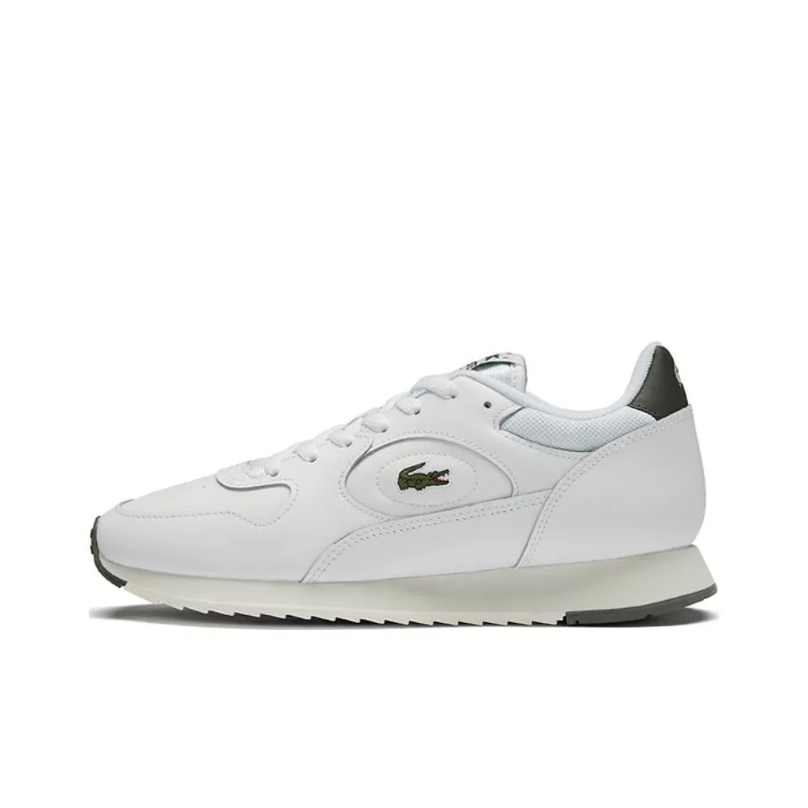 LACOSTE Abrasion Resistant Waterproof Lightweight Low Top Casual Shoes Men's White Green