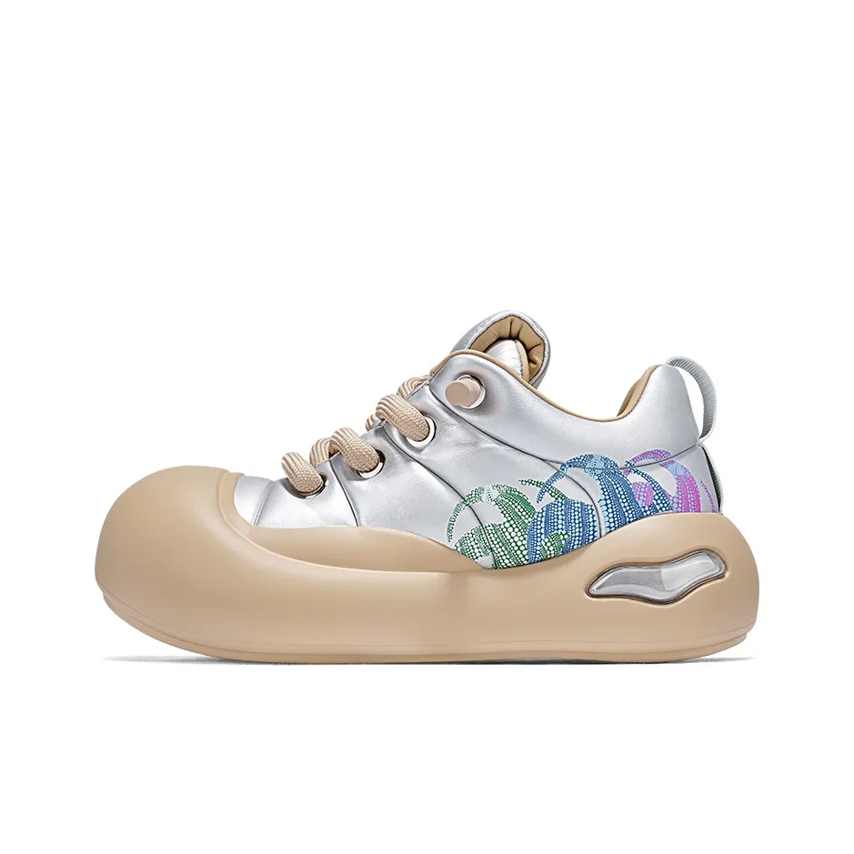 SALAXI Low Top Skateboard Shoes 5cm Unisex Silver