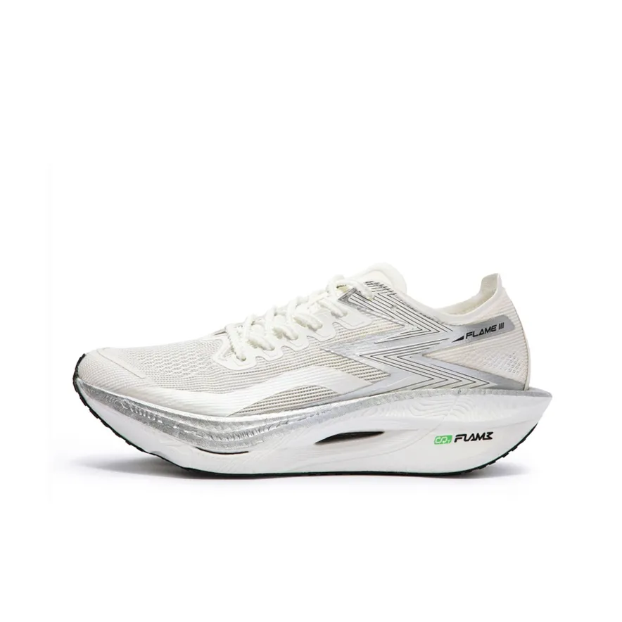 361° Fly Burn 3 Anti-Slip And Wear-Resistant Breathable Low-Top Running Shoes Unisex Silver White