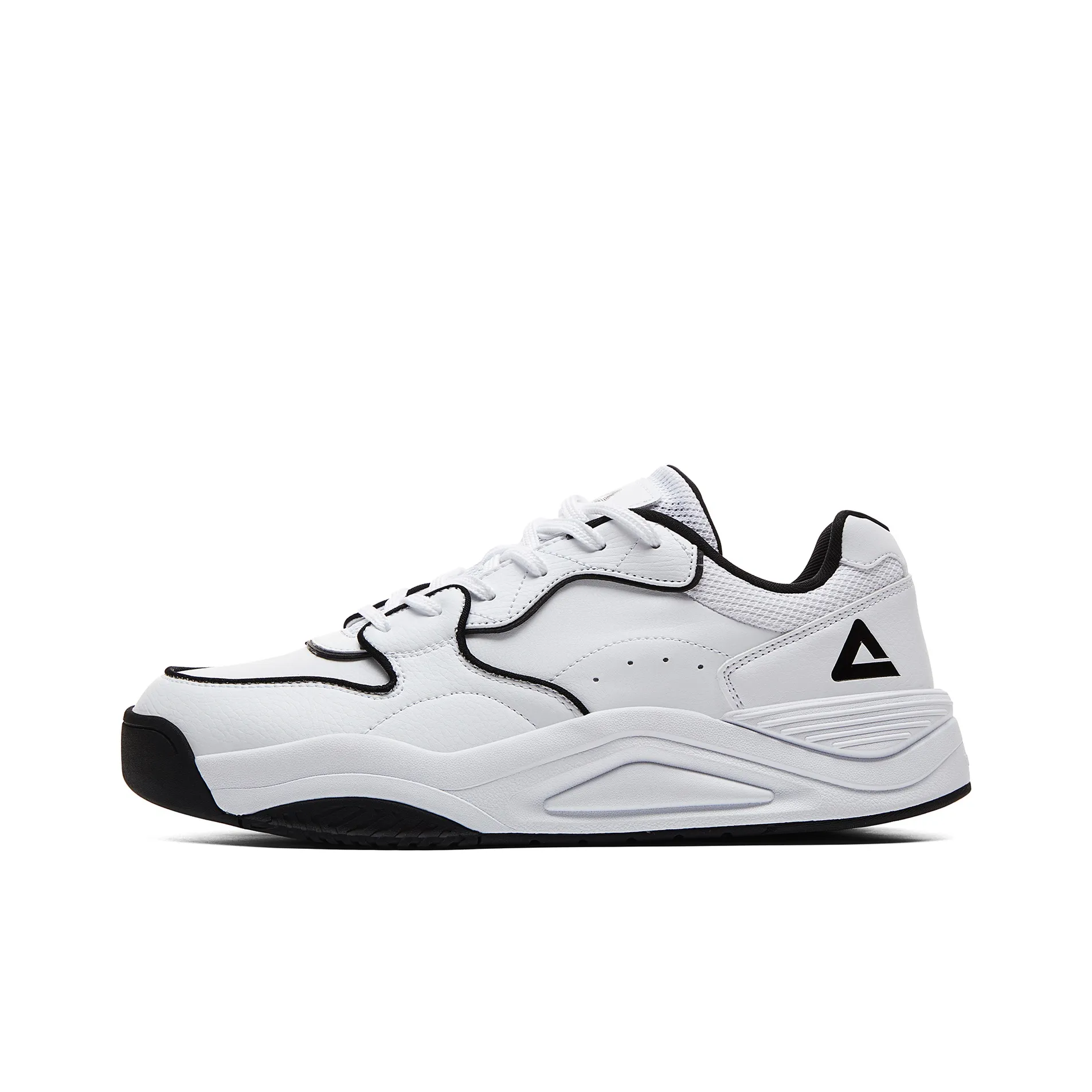 PEAK Taichi Travel Slip Resistant Cushioning Low Top Skateboard Shoes Men's Black White