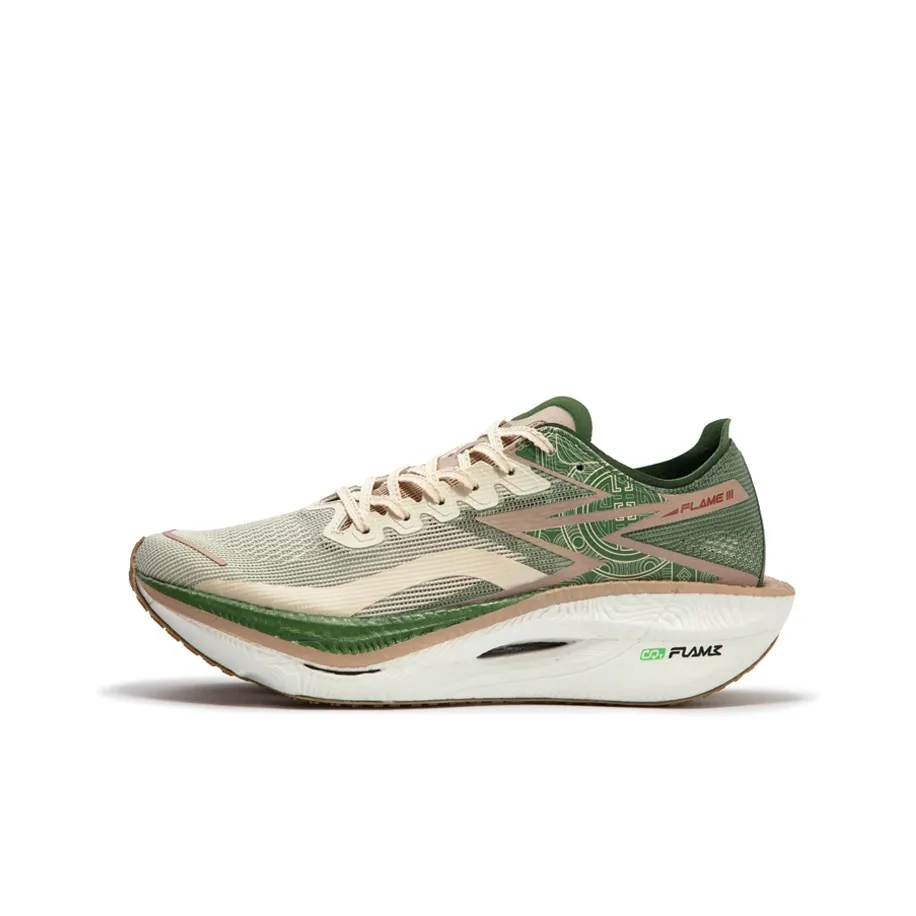 361° Fly Burn 3 Cushioning Anti-Slip And Wear-Resistant Rebound Low-Top Running Shoes Unisex White Green