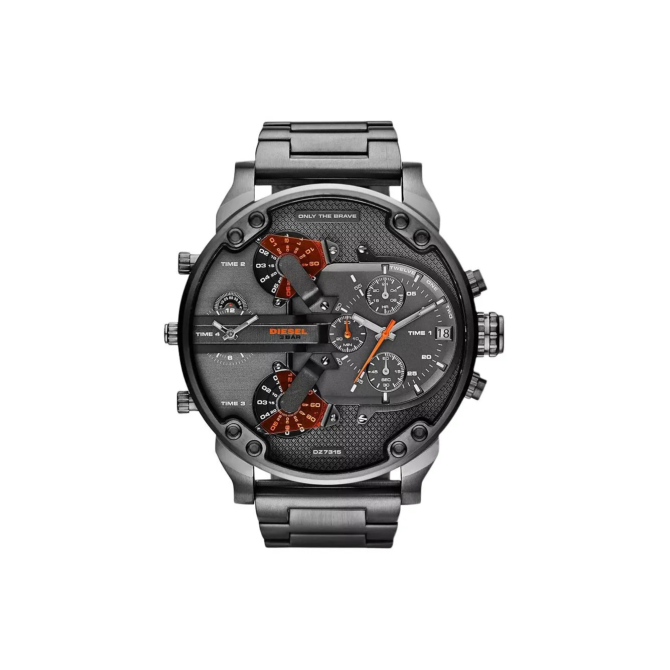 DIESEL Мужские часы Кварцевый механизм Ремешок из нержавеющей стали Серый циферблат