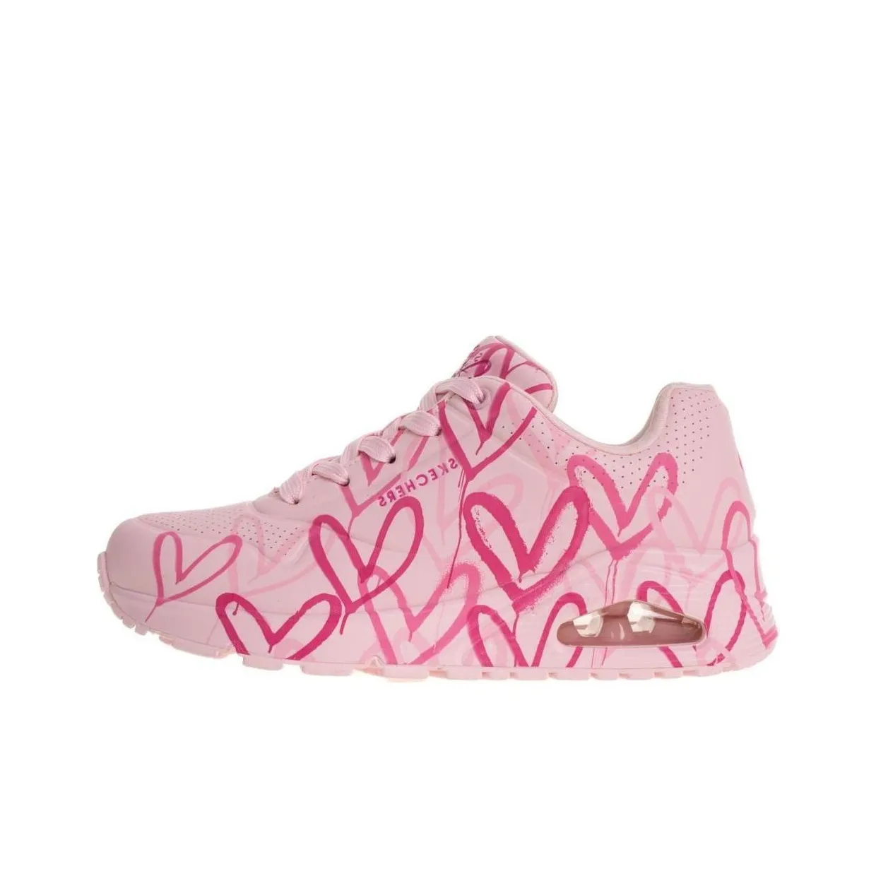 James Goldcrown x Skechers Uno Lite Cushioning, Wear Resistant Low Top Casual Shoes Women's Pink