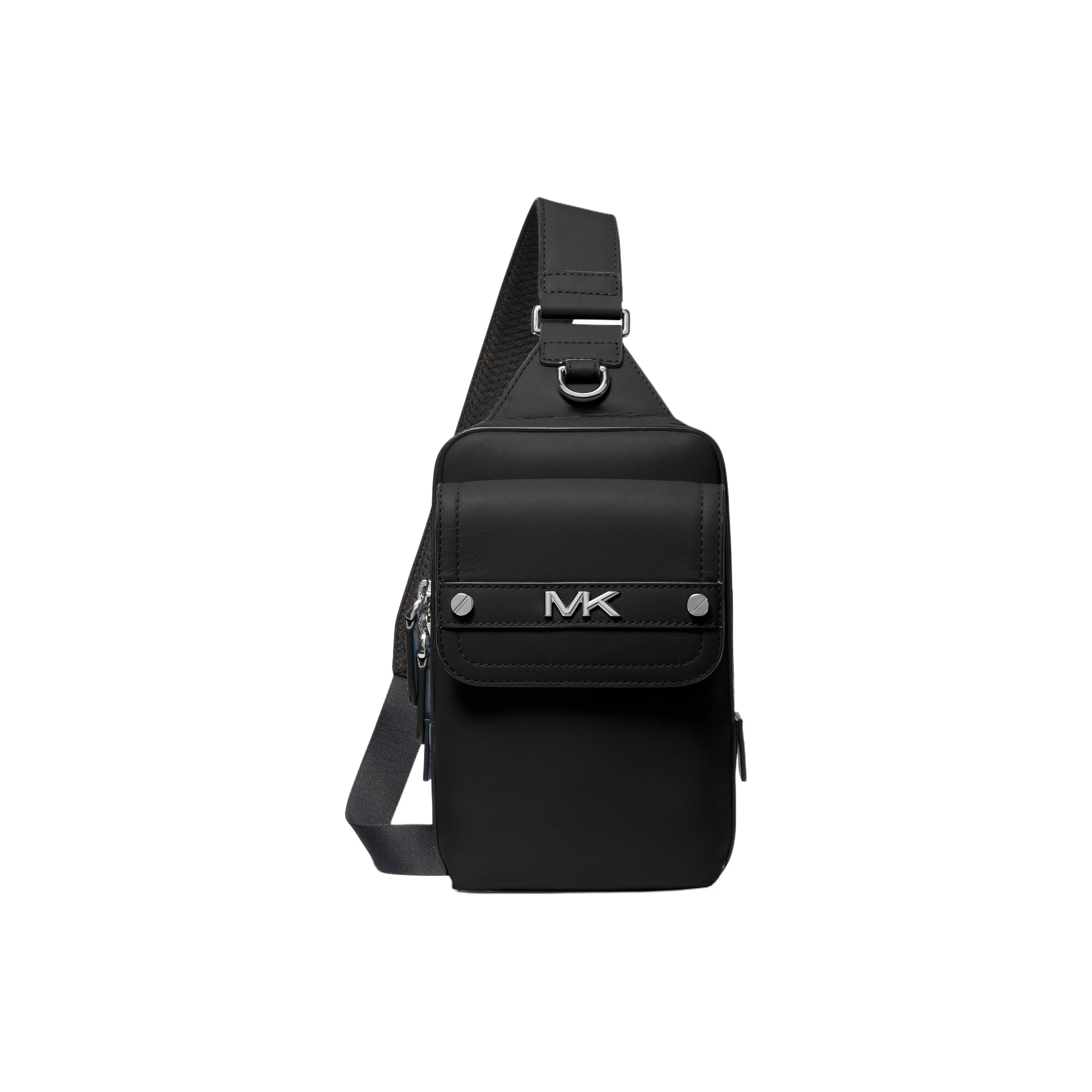 MICHAEL KORS Cow Leather Sling Bag, Fanny Pack, Shoulder Bag, Crossbody Bag Medium Size Men's Black