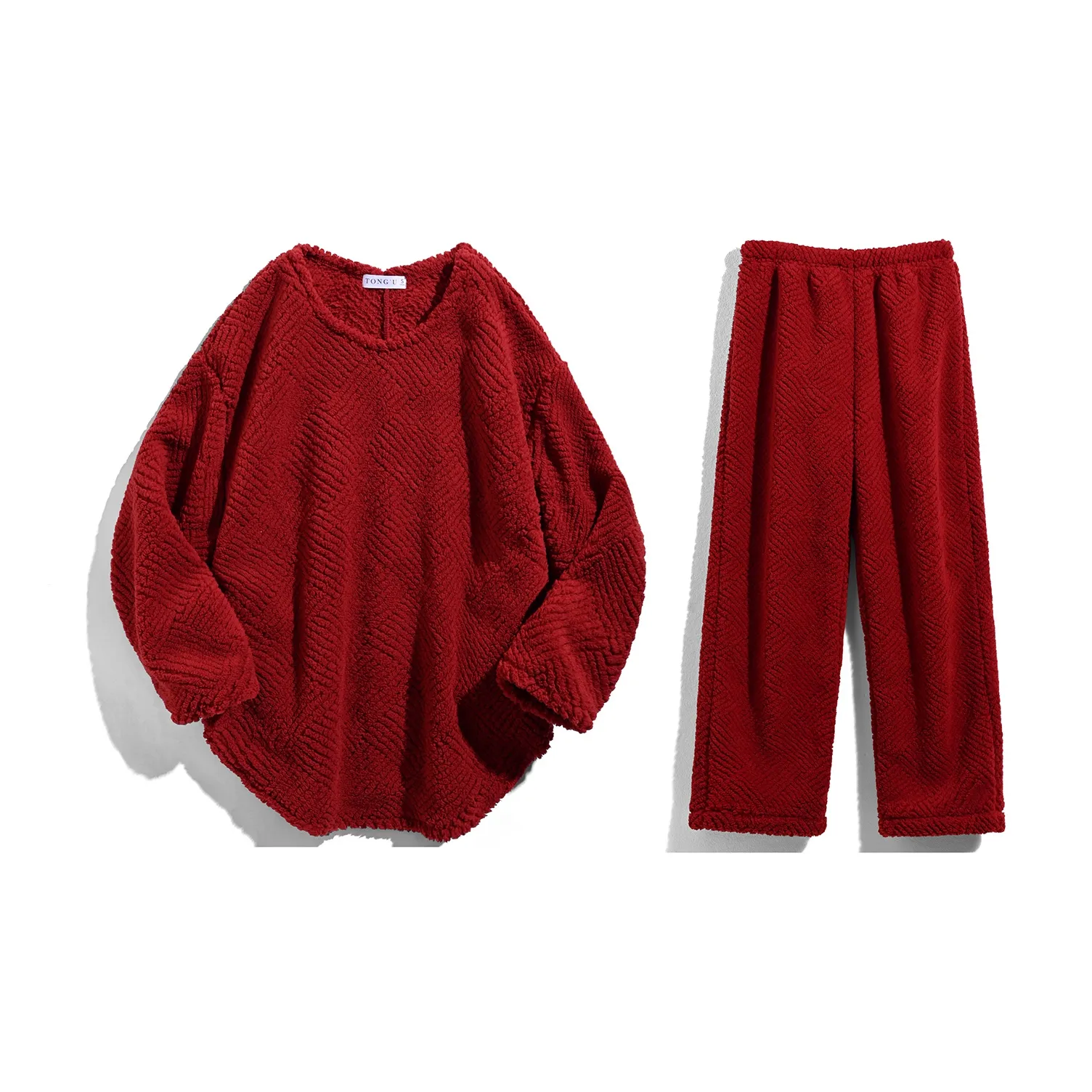 Same Language Женские, Бордовый красный Жаккард Цветочный Женские Пижамные комплекты