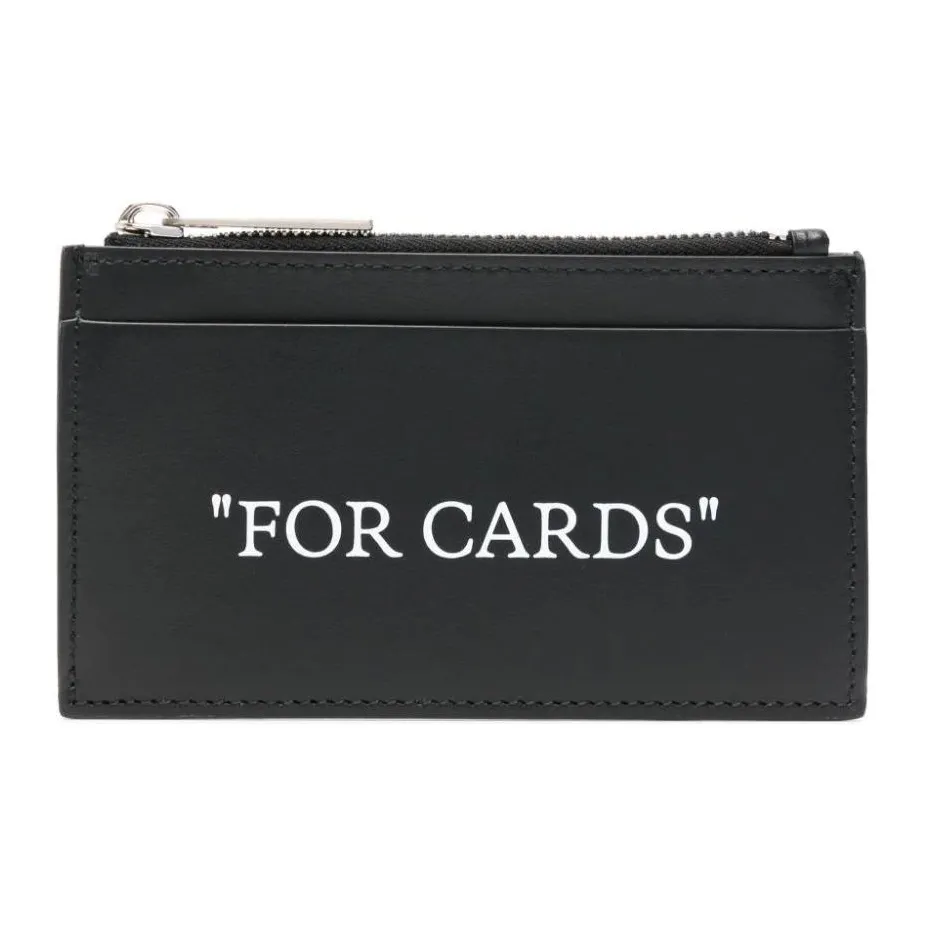 OFF WHITE Zip Up 4 Slot Cardholder