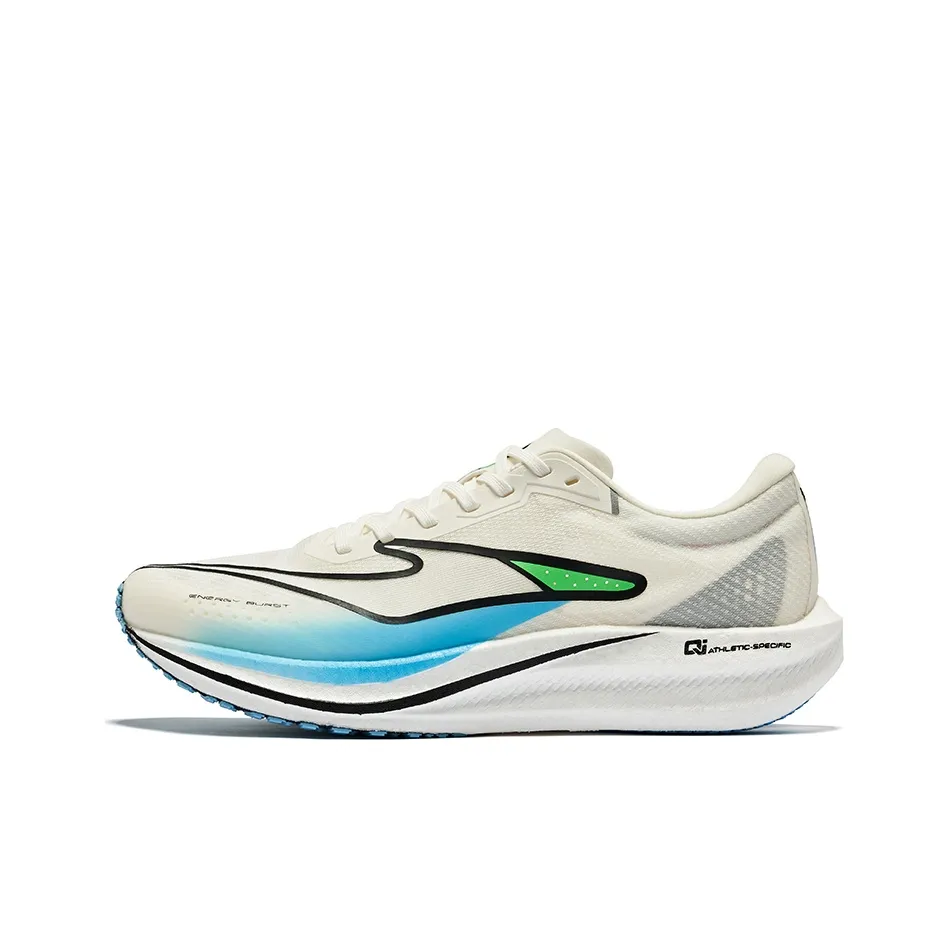Erke Polar Wind 2.0 Shock Absorbers Rebound Low Top Running Shoes Men's Microcrystal White Pool Blue