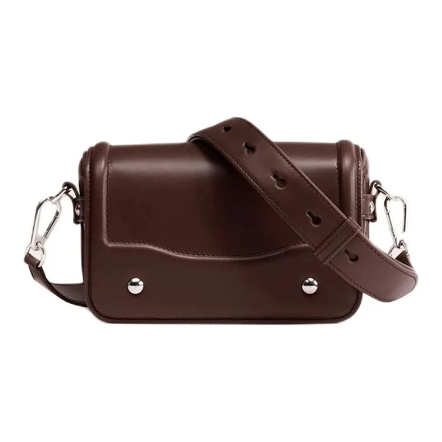 Lemaire Leather Small Square Bag, Satchel Bag, Shoulder Bag, Crossbody Bag Mini Unisex Hickory Nuts Brown