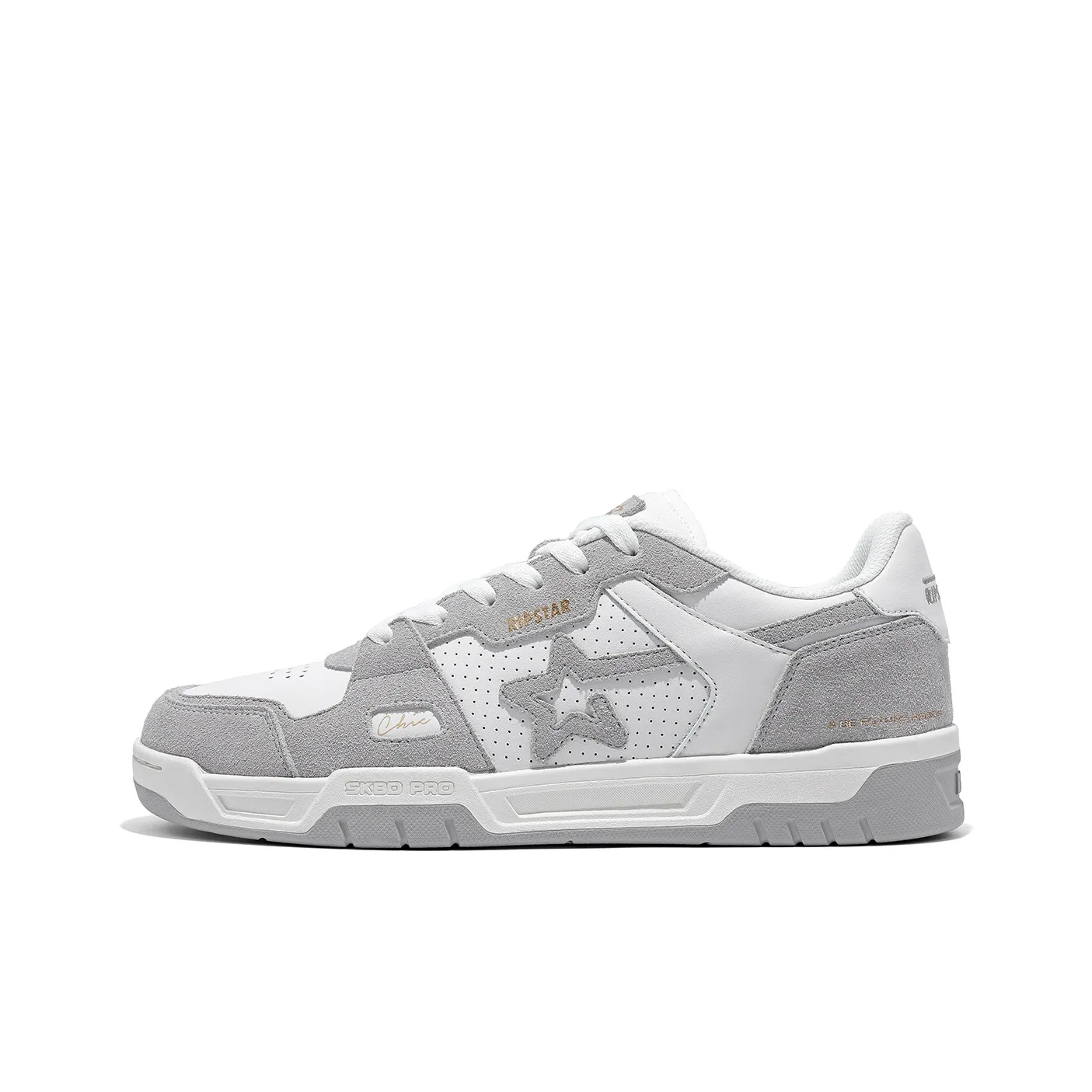 RIPSTAR SKBD Chic Skateboard Shoes Unisex Low-Top White