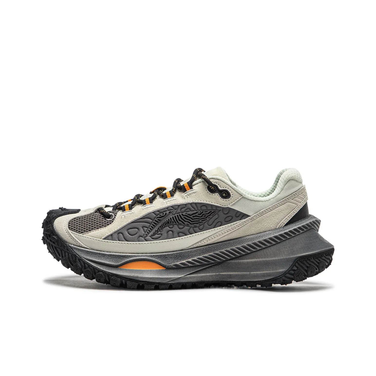 LiNing Travel Hero CRC Cushioning, Wear Resistant Low Top Casual Running Shoes Unisex White Gray