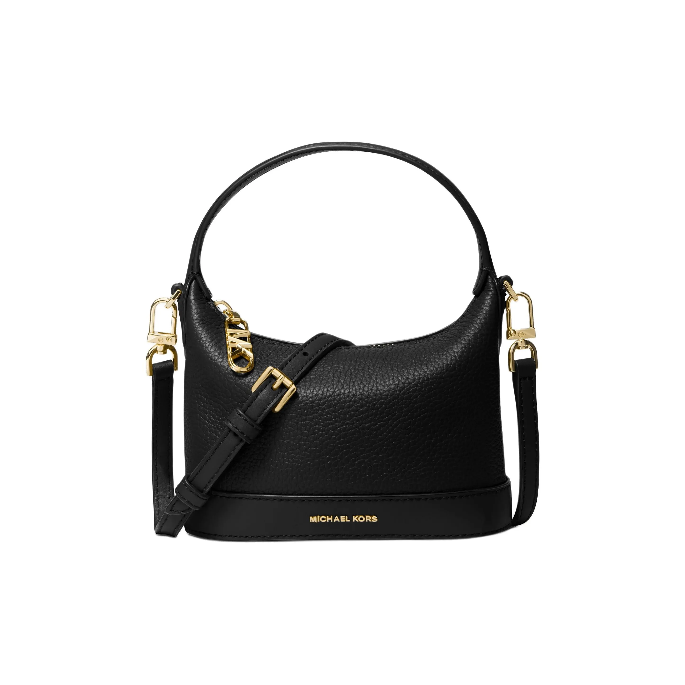 MICHAEL KORS Wythe Cow Leather Handbag, Shoulder Bag, Crossbody Bag Trumpets Women's Black