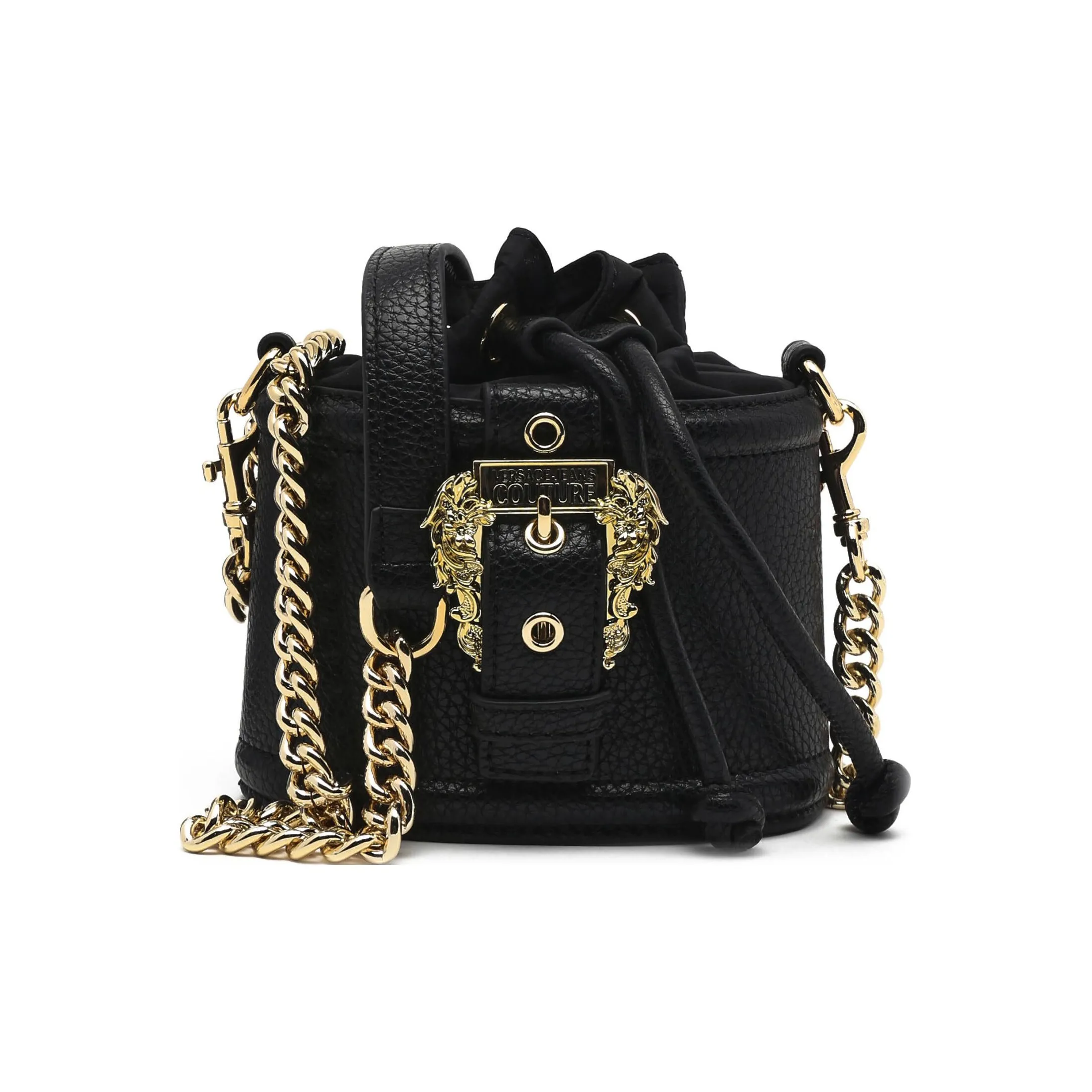 VERSACE JEANS COUTURE Полиуретан Ведро-Формовая Сумка Сумка через плечо Сумка для женщин Черный