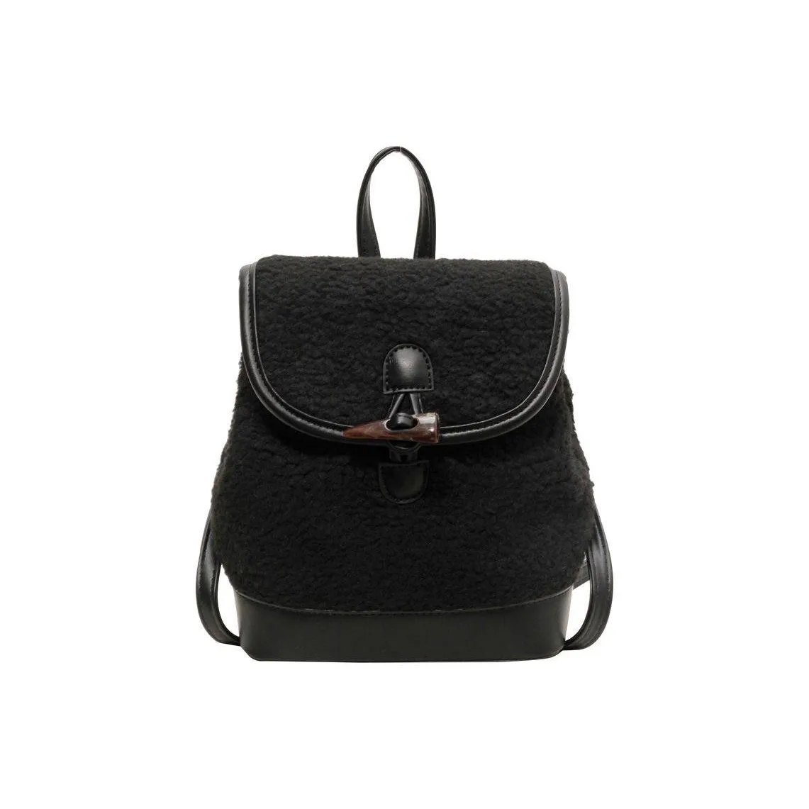 MARKANGARO Шерпа Рюкзак Стандартный Женский Черный Хаки Кофейный Экрю