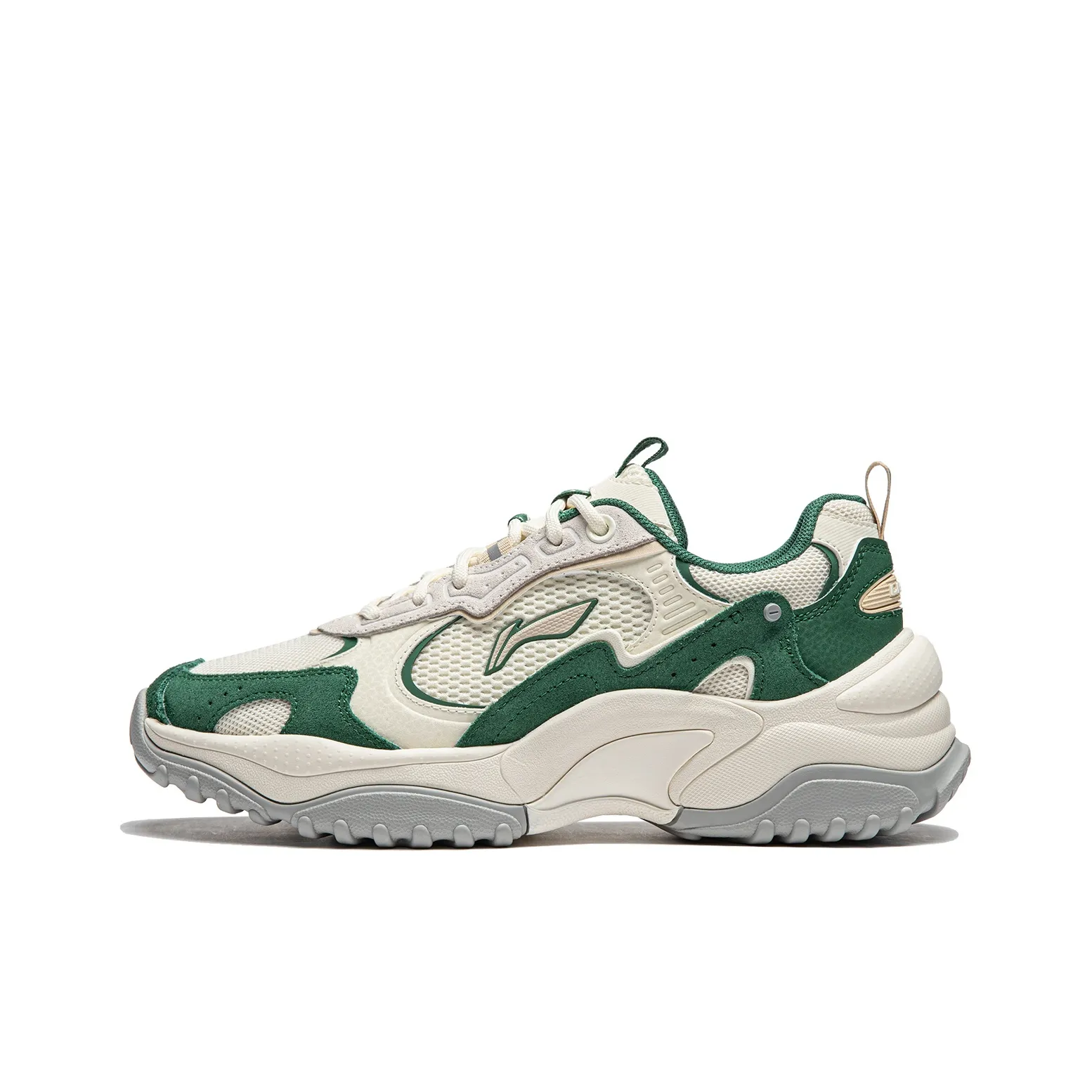 LiNing Slip-resistant Abrasion-resistant Low Top Casual Women's White Green LiNing Противоскользящий Устойчивый к истиранию Низкий Топ Повседневный Женский Белый Зеленый