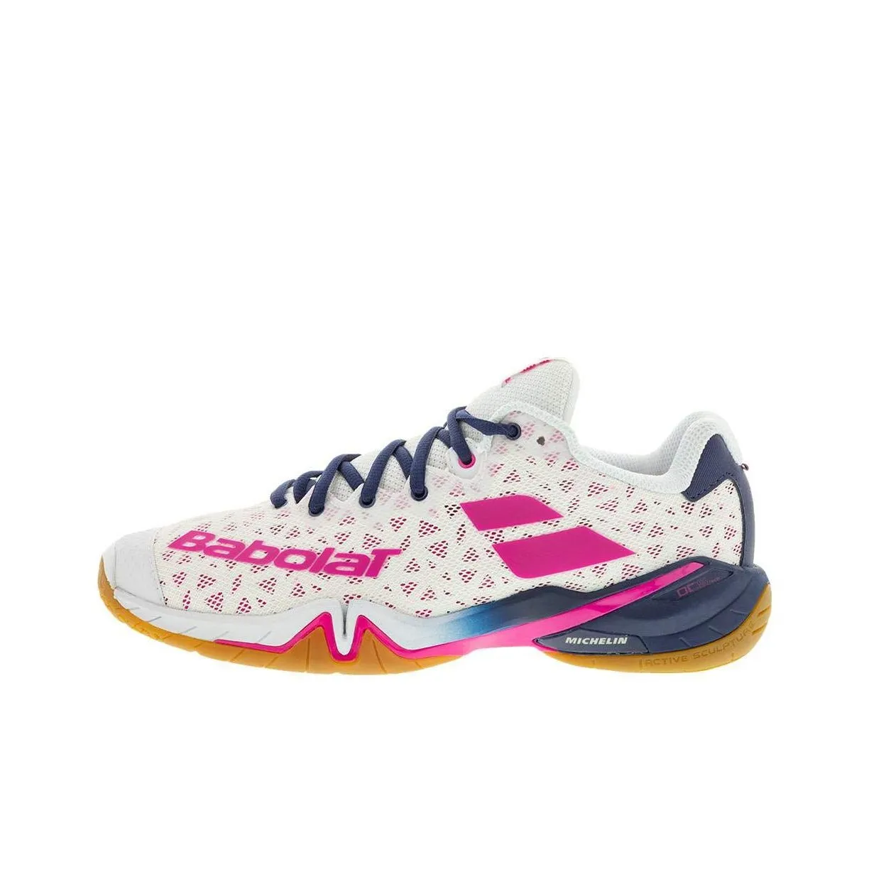 Babolat Shock Absorbers Slip Resistant Low Top Badminton Shoes Women's White Rose Red