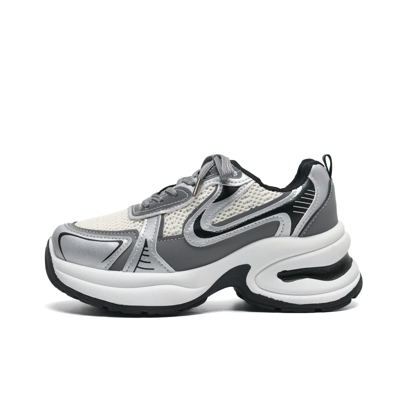 Circle Small Durable Breathable Full Coverage Lightweight Low Top Chunky Sneakers Women's