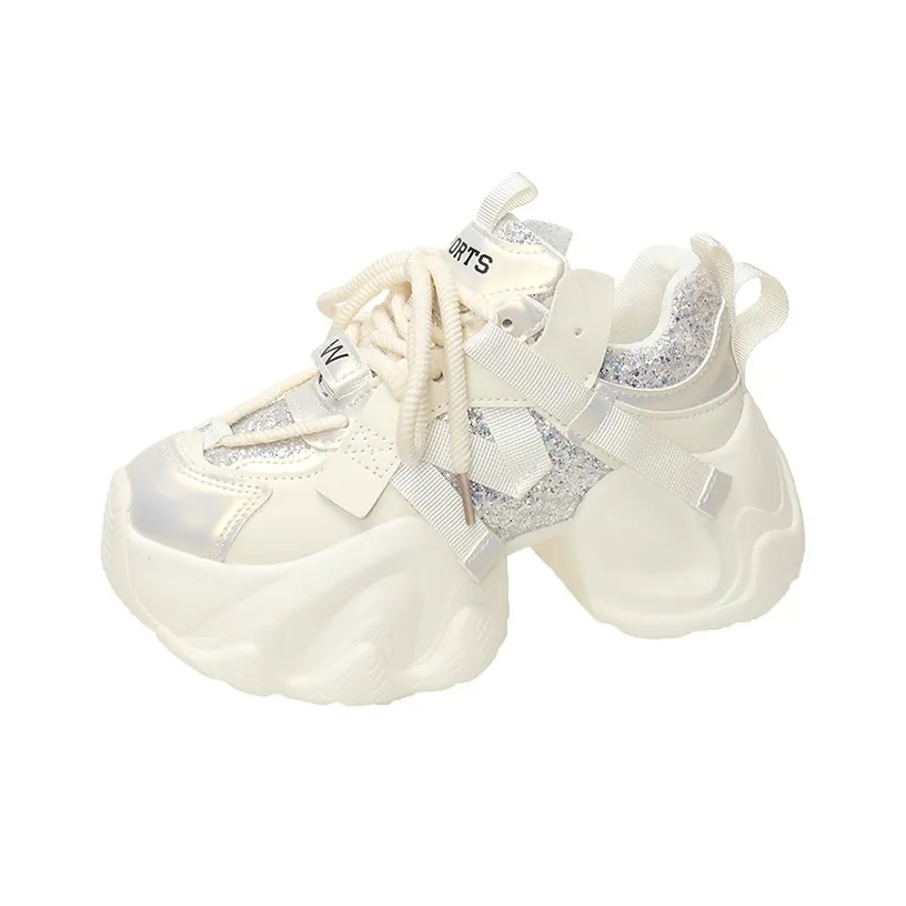 Handsome Running Sheep Cushioning Anti-Slip And Wear-Resistant Low-Top Chunky Sneakers Women's