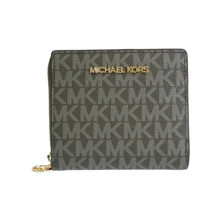 MICHAEL KORS Coated Canvas Card Holder, Wallet Unisex Olive Green