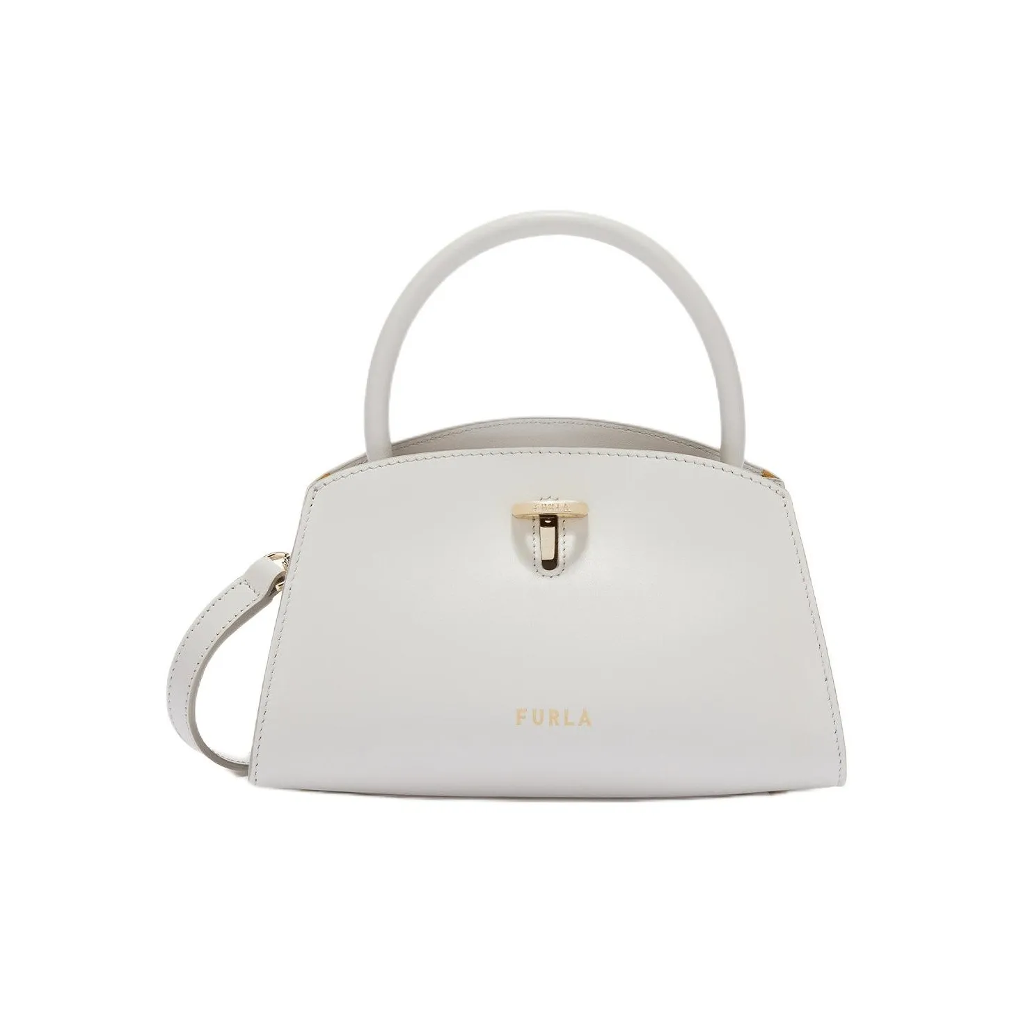 Furla Calfskin Bowling Bag, Portable Crossbody Bag, Shoulder Bag Women's