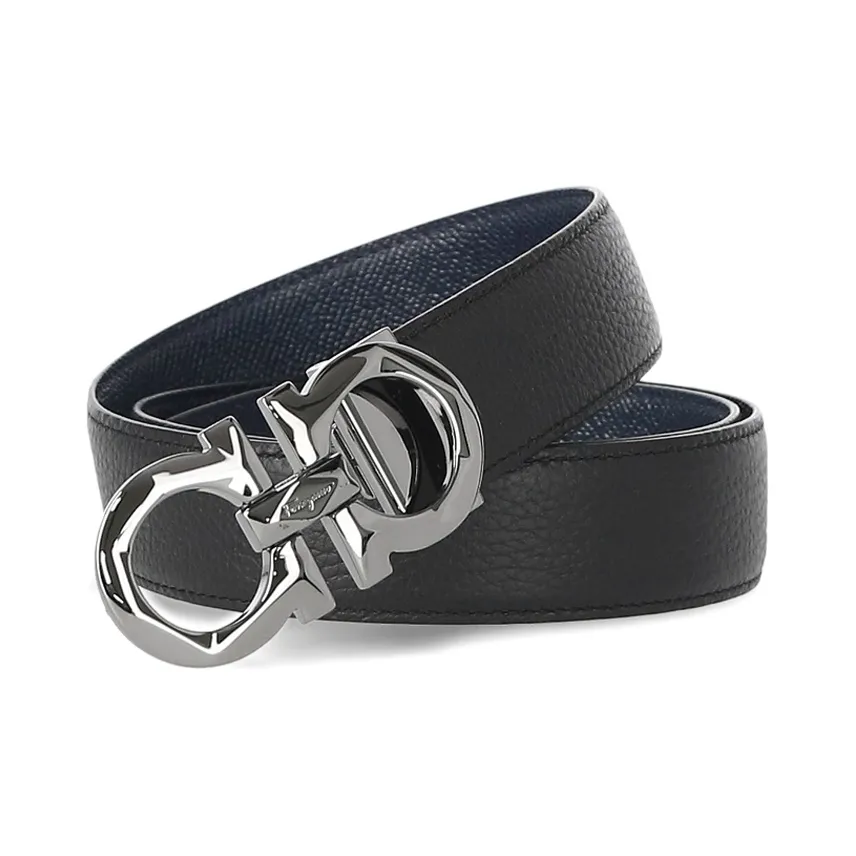 Ferragamo Reversible And Adjustable Gancini Belt Engraved