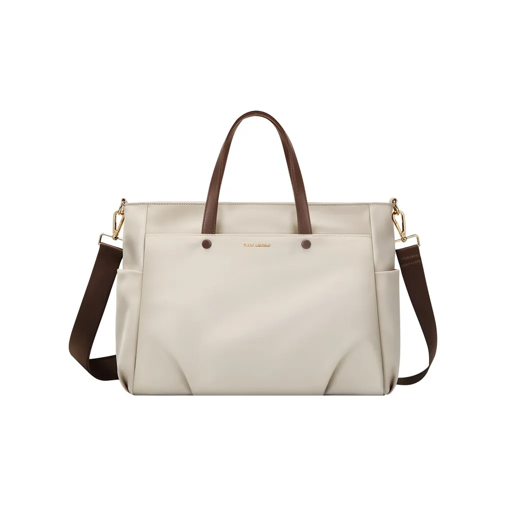 GOLF Fabric Laptop Bag Medium Size Women's Apricot/Leather Pink/Elegant Black