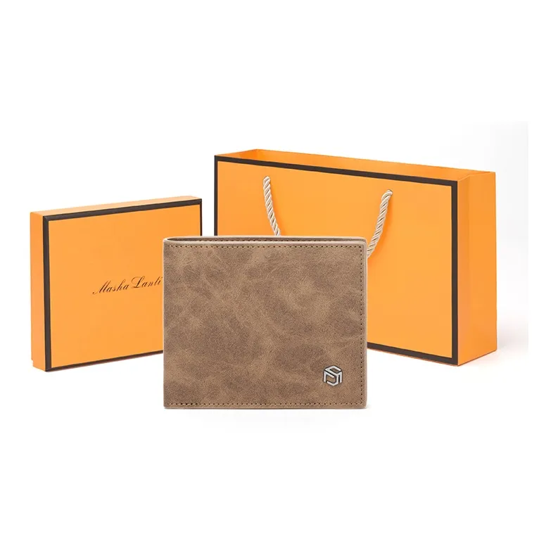 MashaLanti Микрофибра Синтетическая Кожа Держатель для Карт Кошелек Стандартный Мужской Кофейный
