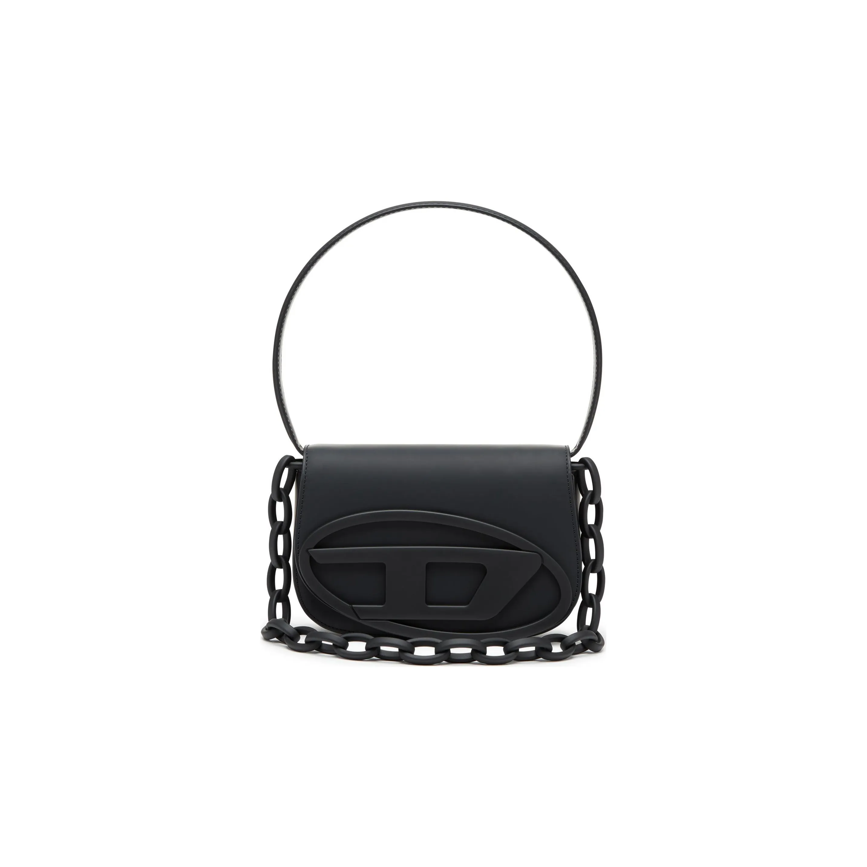 DIESEL Matte Leather With Cow Leather Portable Crossbody Bag, Shoulder Bag Women's Black