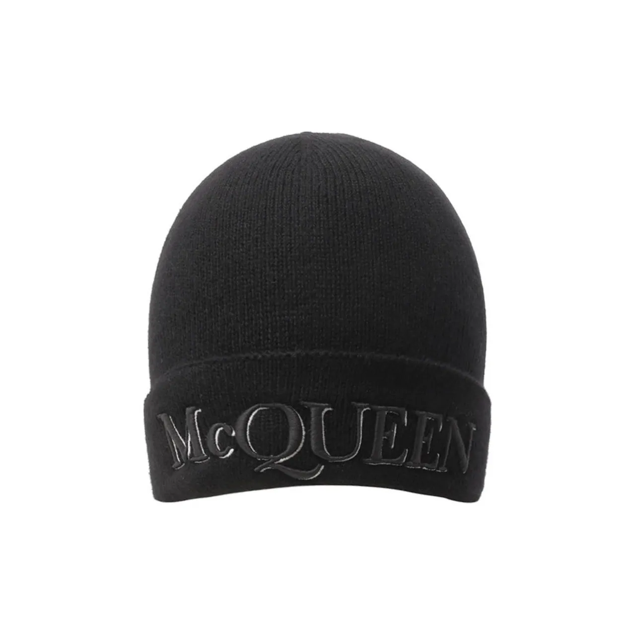 Alexander McQueen Logo Embroidered Turn Up Brim Beanie