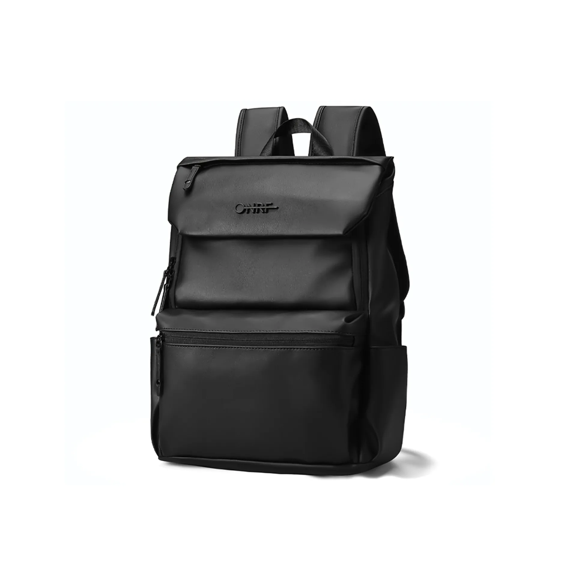 ONRF PVC Backpack Laptop Bag Regular Unisex Cool Black