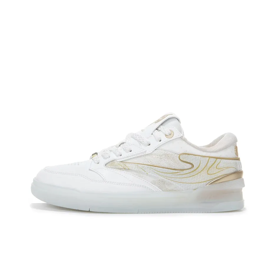 Erke CNY Collection Anti Slip Wear Resistant Low Top Skateboard Shoes Women's Microcrystal White