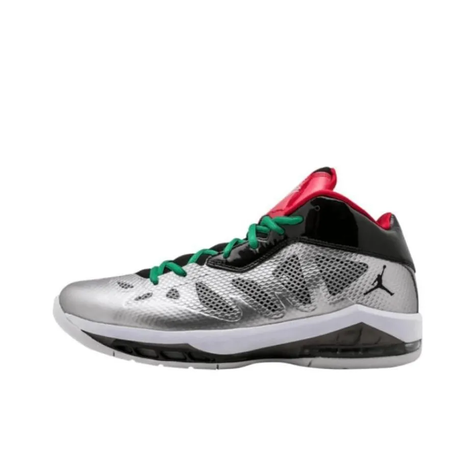 Jordan Melo M8 Slip Resistant Mid Top Vintage Basketball Shoes Men's Silver