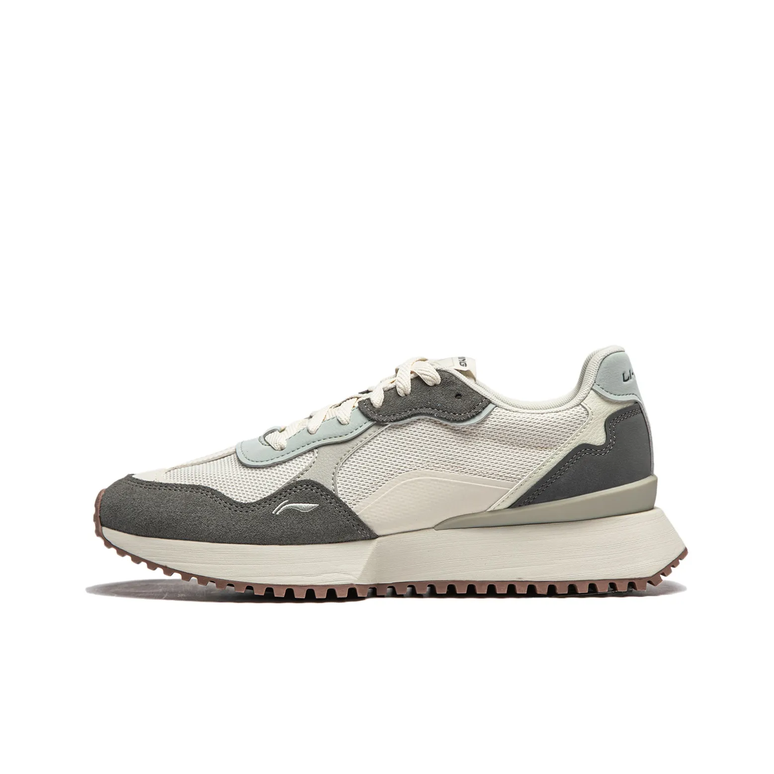 LINING Sports Life Collection Casual Shoes Men's Low Top Pearl White/Stone Gray/Water Gray Green