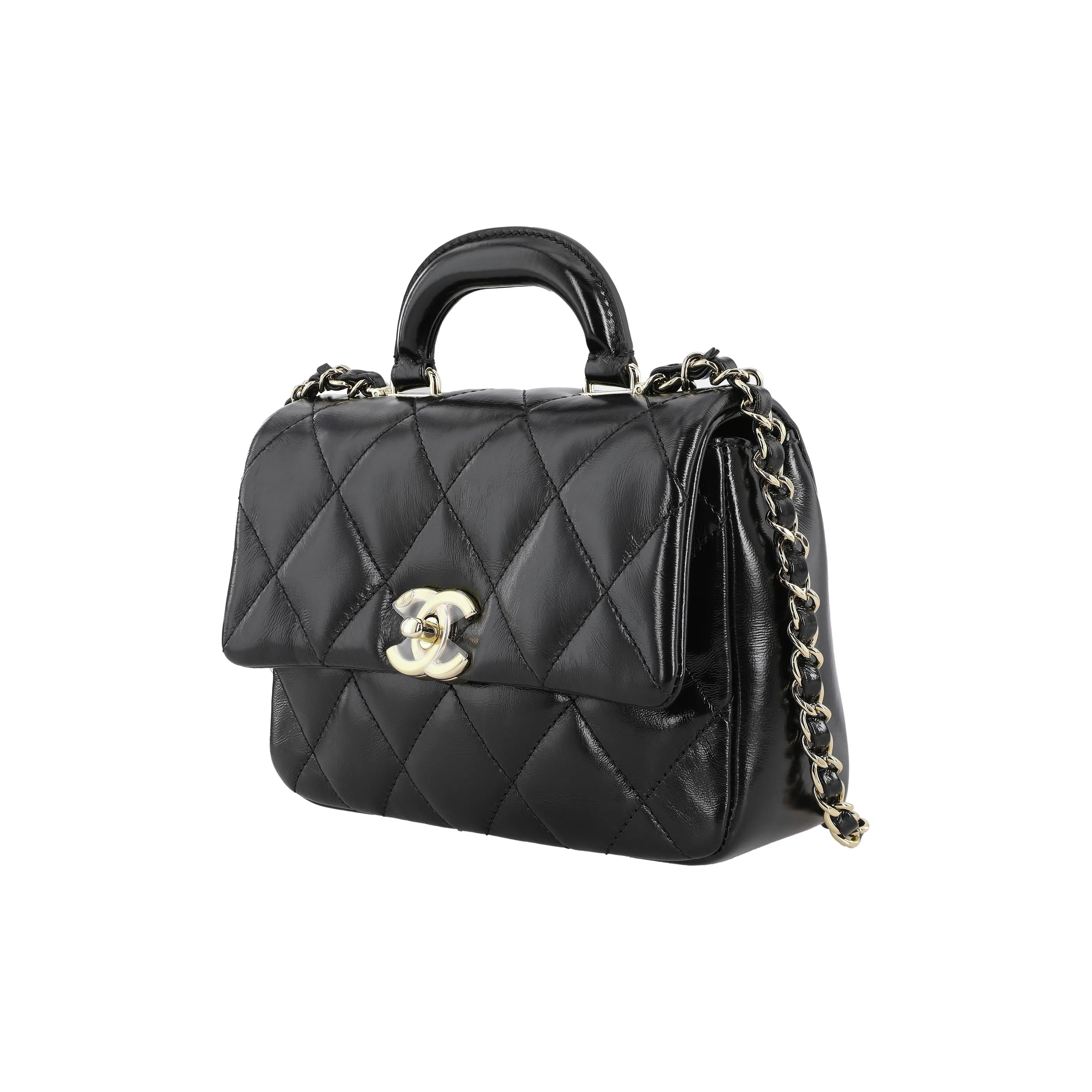 CHANEL Polished Lambskin Flap Bag, Shoulder Bag, Crossbody Bag Women's Black