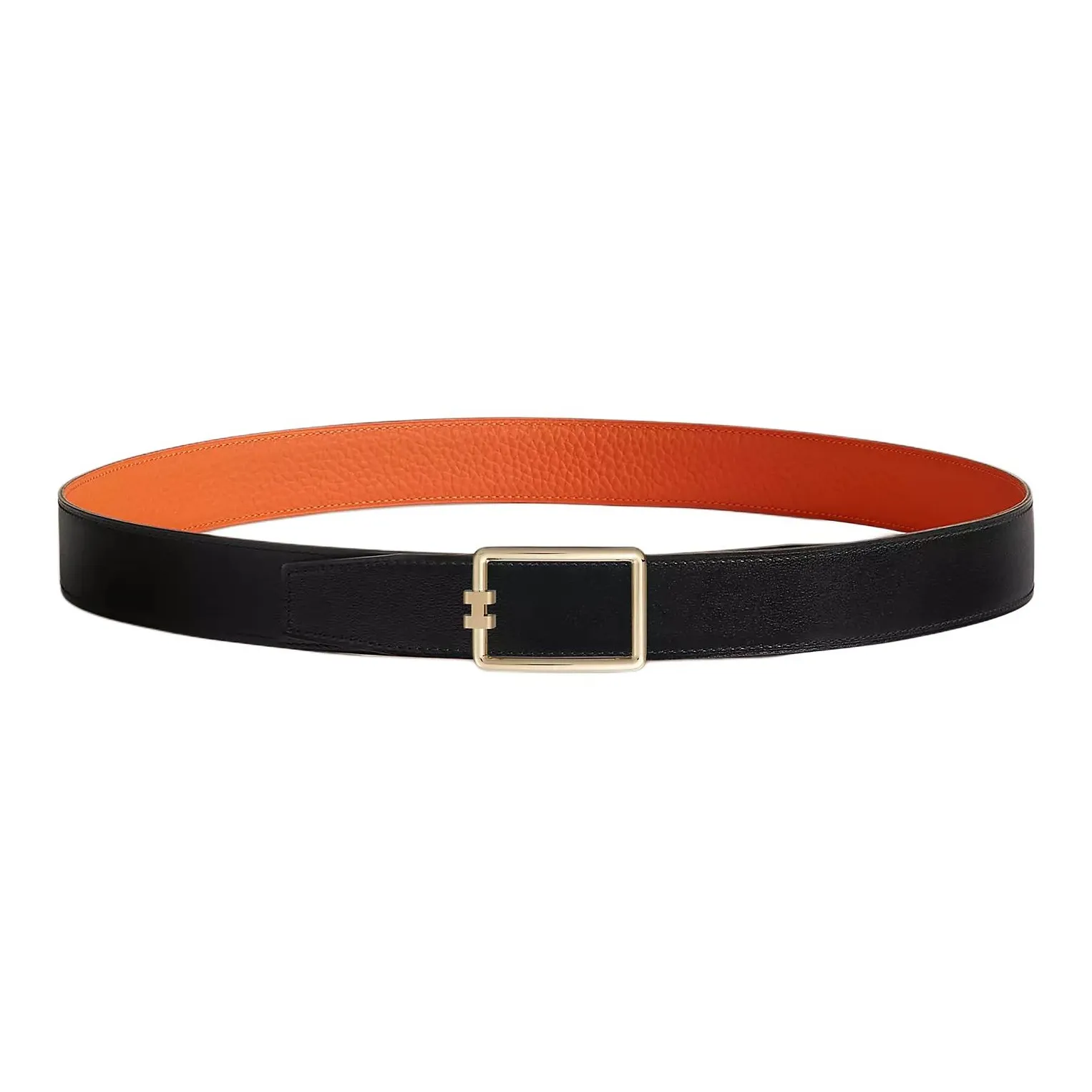 HERMES Tube H Leather Belts Unisex