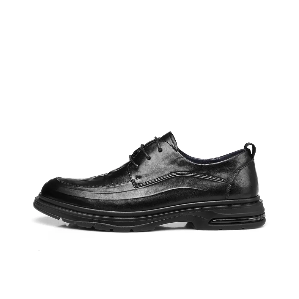 Strongman 3515 Men's Genuine Leather Lace-Up Youth Platform Shoes For Commuting
