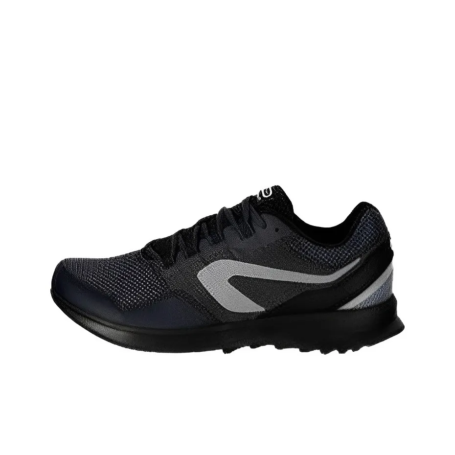 DECATHLON Run Active Slip Resistant Cushioning, Breathable, And Lightweight Low Top Running Shoes Men's Black Gray