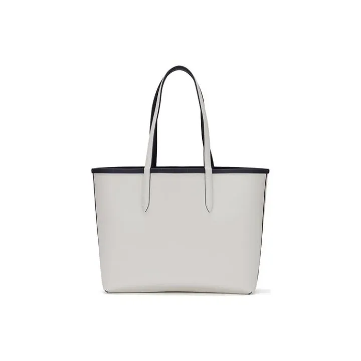 LACOSTE PVC Tote Bag Shopping Bag Handbag Shoulder Bag Large Size Women's Cerulean & Ivory