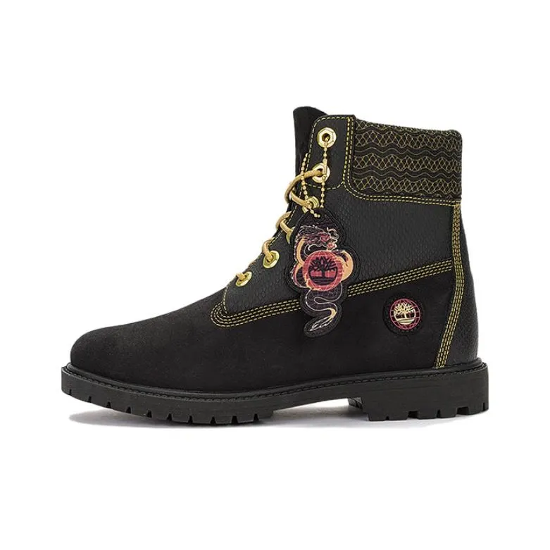 Timberland Lunar New Year 6 Inch Lace Up Boots 'Black Nubuck' Women's