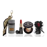 하운드투스 체크 세트 - Lancôme 스몰 라운드 펜던트 505 무광 (1.6g) + 블랙 가죽 에어 쿠션 5g + 블랙 뷰티 부케