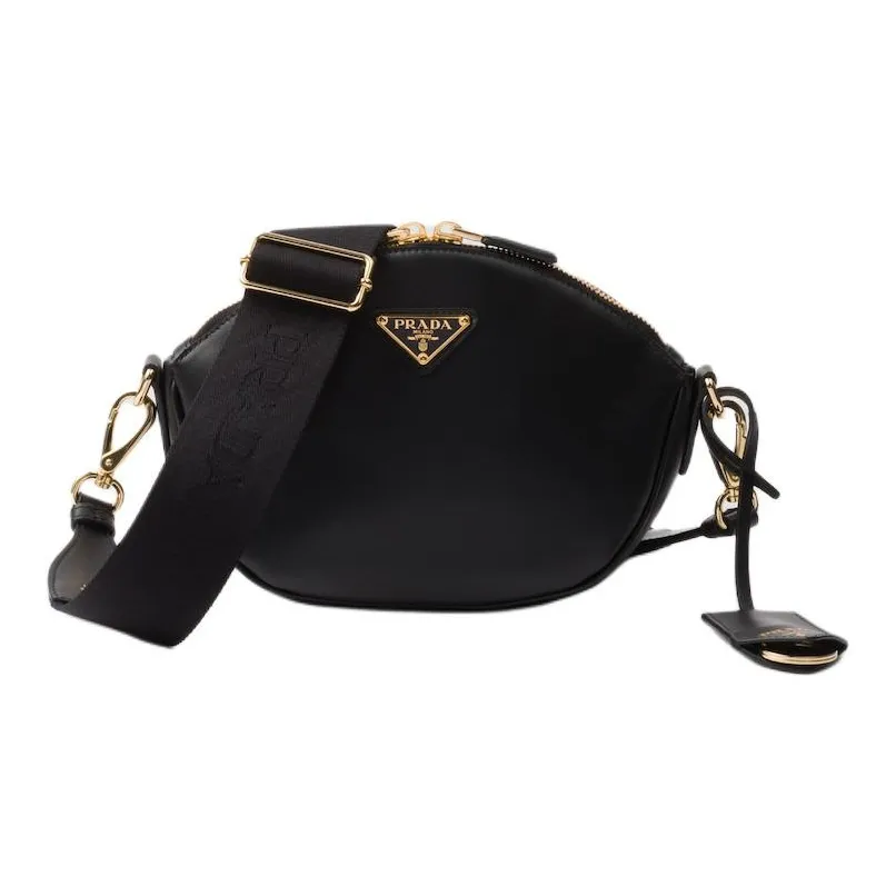 PRADA Leather Crossbody Bag, Shoulder Bag Women's Black