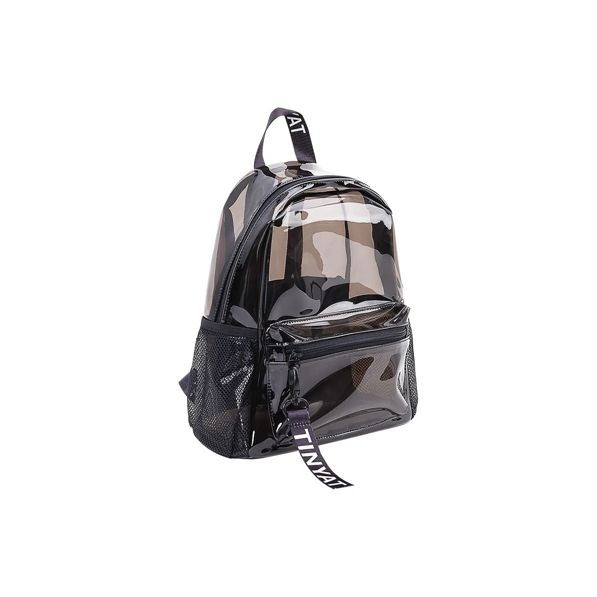 TINYAT PVC backpack bage Medium Size Unisex Black/Orange/Green/Transparent