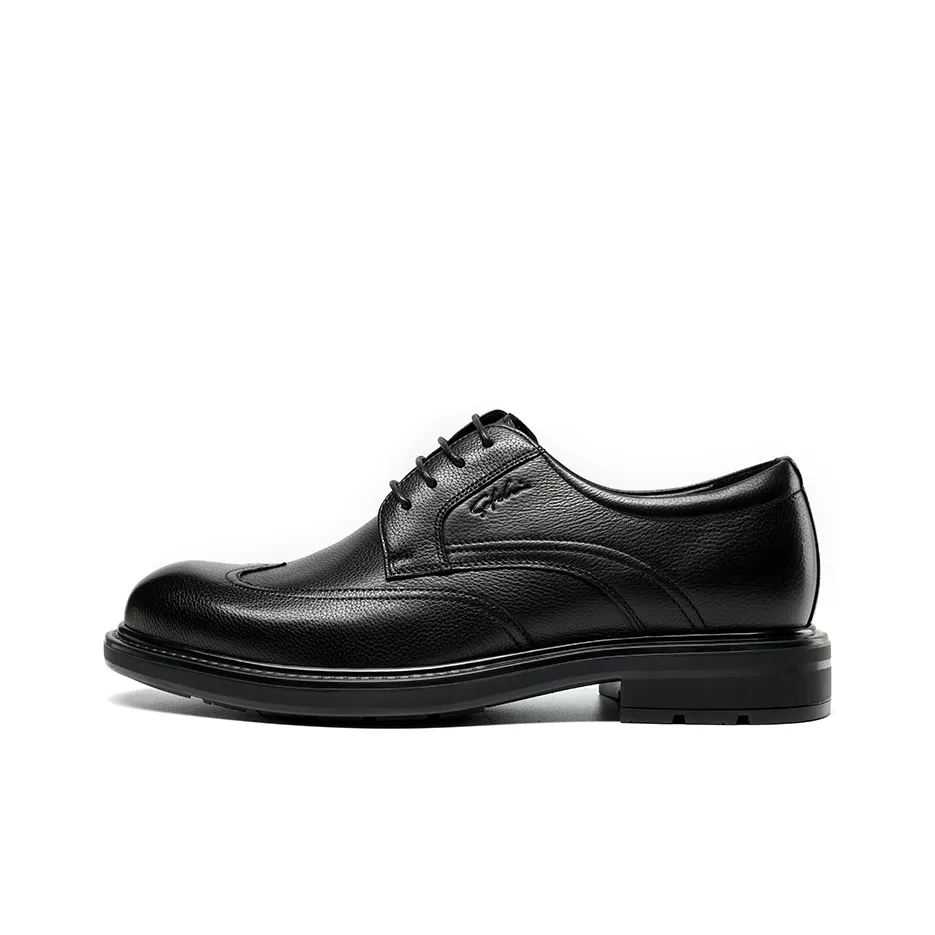 Satchi Business Formal Leather Shoes Men's Black 3.5CM