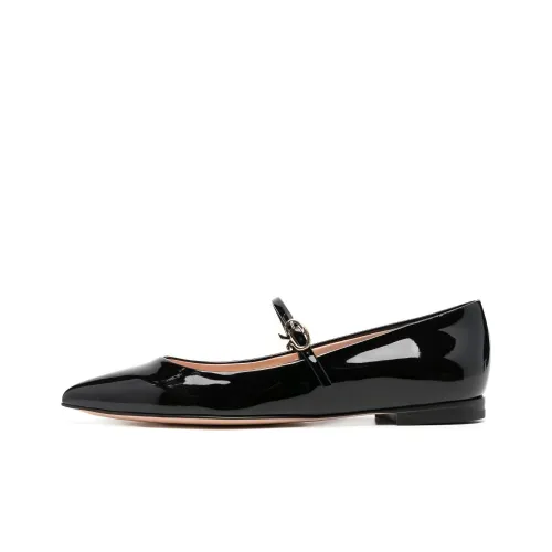 GIANVITO ROSSI Ribbon Jane Туфли Мэри Джейн Низкие Черные Женские