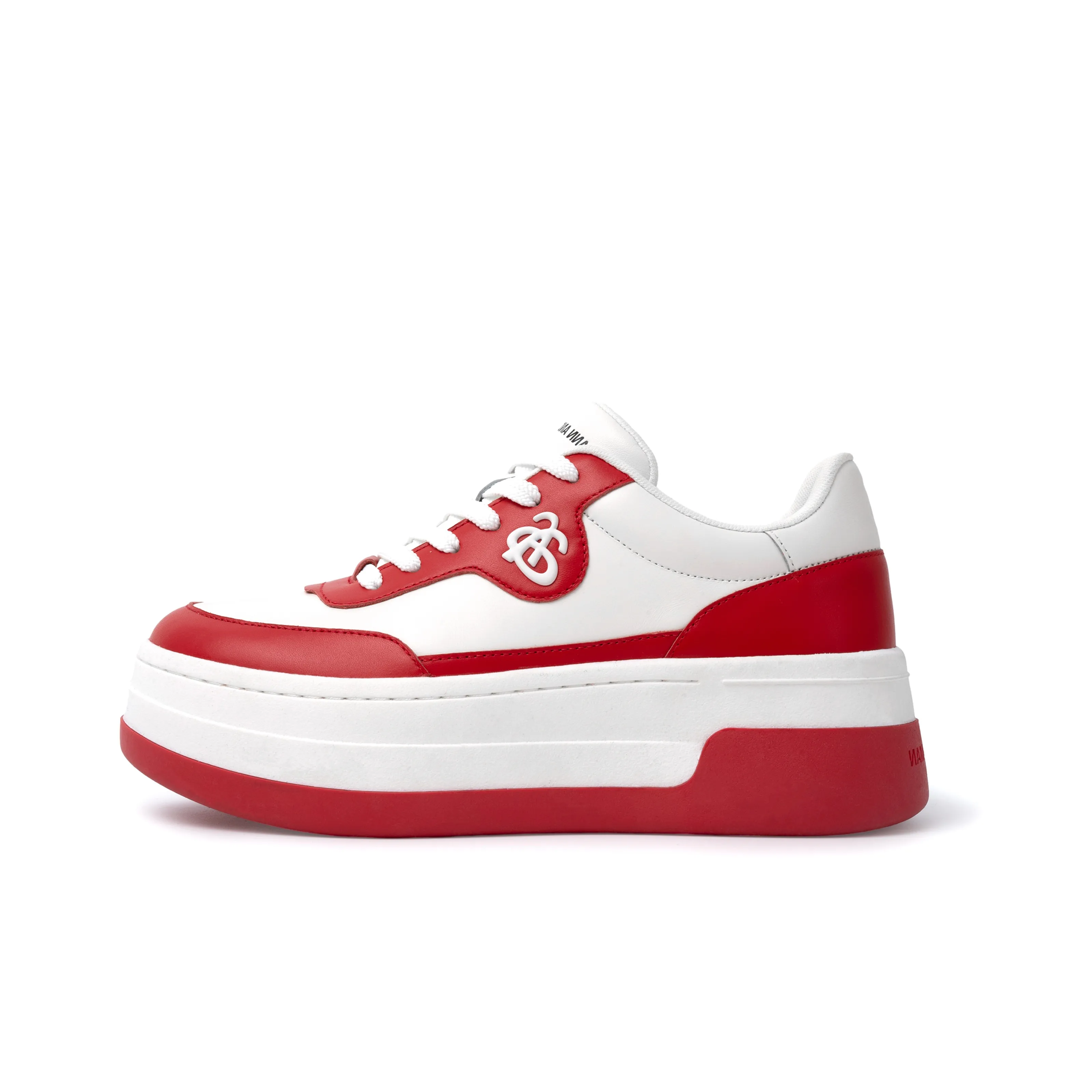 ANN ANDELMAN Arcade Blanc Low Top Height Increasing Shoes Women's Red