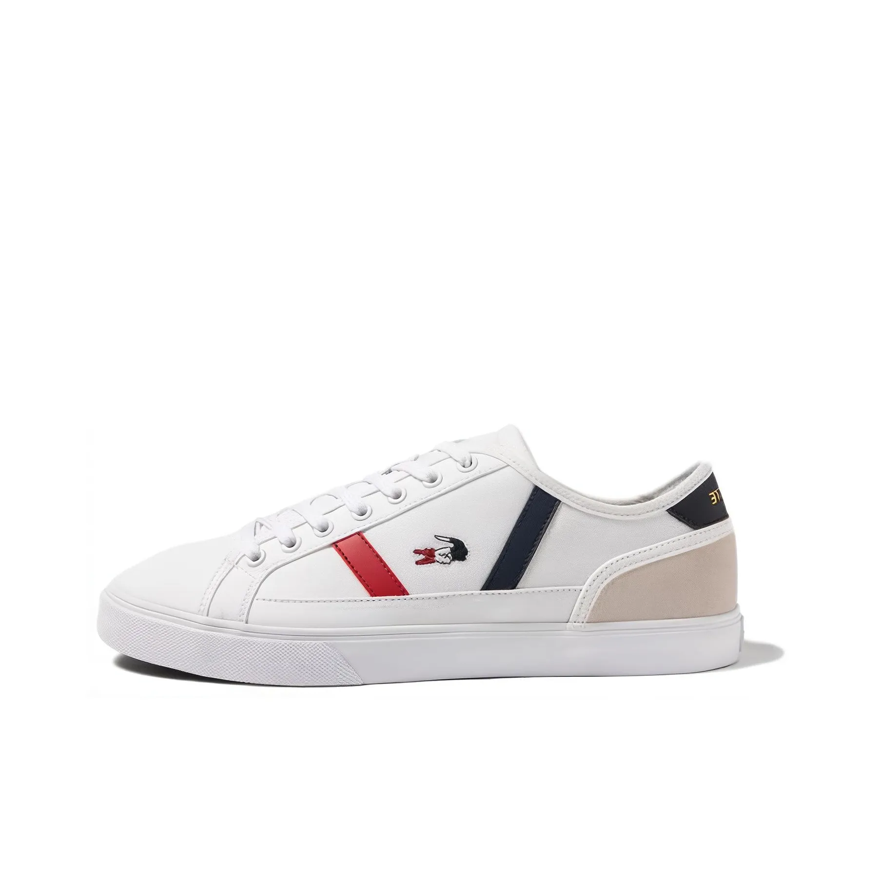 LACOSTE Slip-Resistant Low-Top Skateboard Shoes Men's White Red Blue