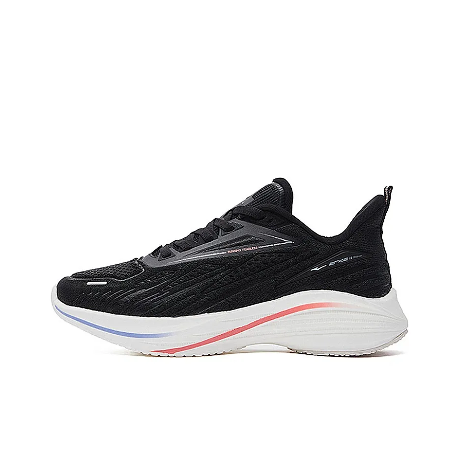 Erke Running Shoes Women's Low-Top Jet Black/Vibrant Coral Orange