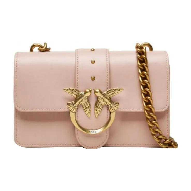 PINKO Leather Shoulder Bag, Crossbody Bag Women's Pink