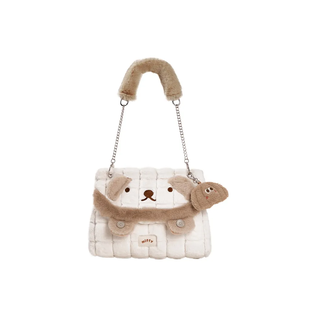Miffy Plush Shoulder Bag, Tote Bag, Shopping Bag, Handbag, Shoulder Bag Regular Women's Ecru/Khaki