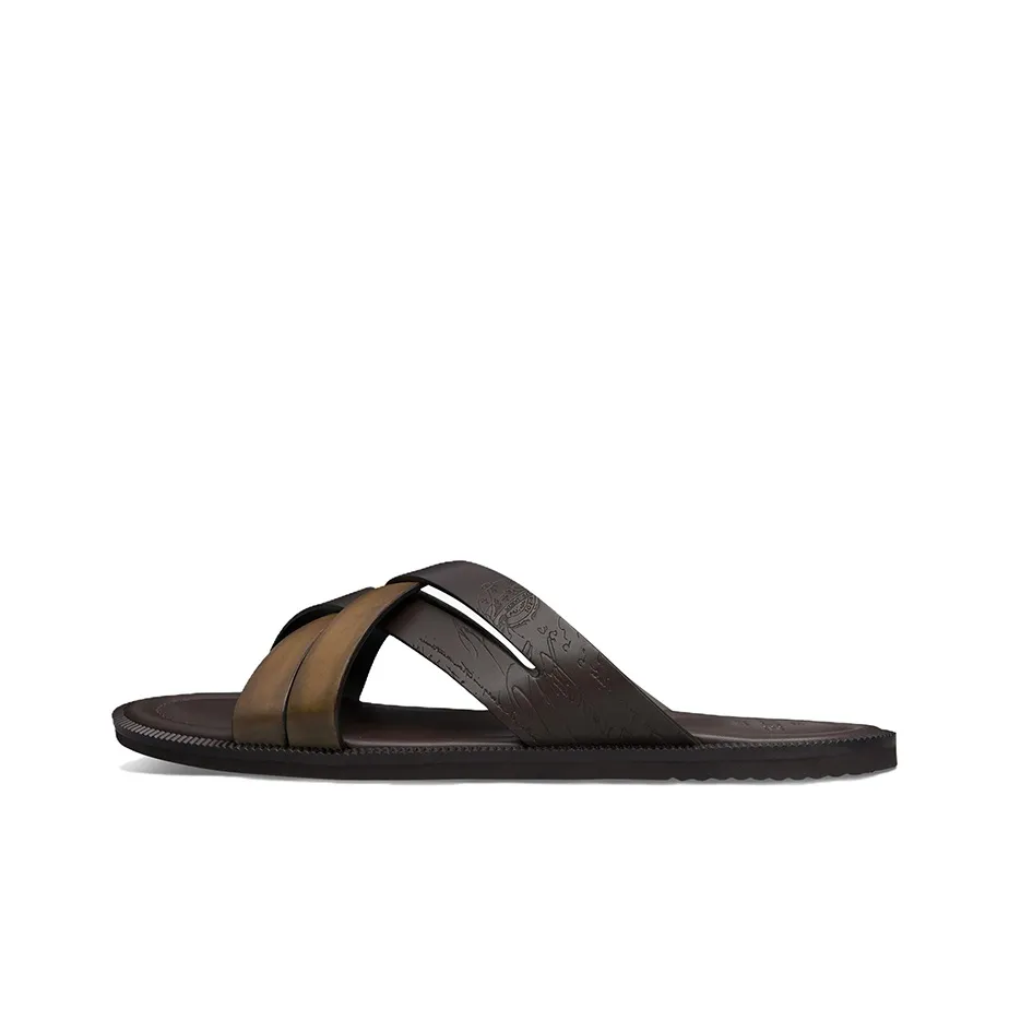 BERLUTI Slide Slippers Men's Olive